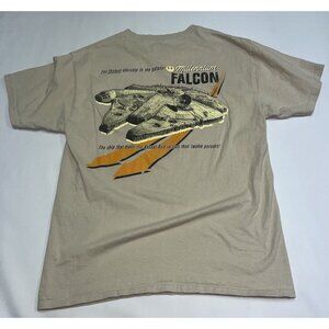 Disney Parks Star Wars Millennium Falcon Shirt Adult Medium Beige Graphic Mens